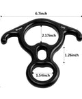 Beefy Rescue Figure Belay Device For Rock Climbing And Peak Rescue 50 kN Load Descent And Rappelling Gear, black dimensions shown