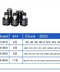 Electric CNC Tapping Machine 600W For M2 To M12, Vertical Universal Type With Chucks, product specifications and chuck sizes chart