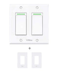 Front view of Smart 2 Gang WiFi Light Switch With Alexa Google Assistant And IFTTT Remote Control And Scheduling Works As Single Pole Neutral Wire Required Easy Do It Yourself Smart Home Upgrade