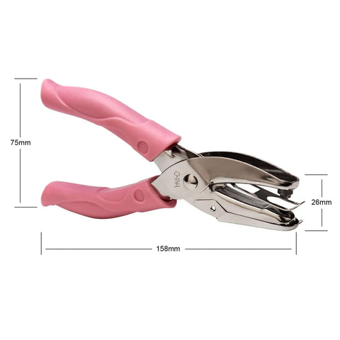 1mm Circle Hole Punch For Craft Paper With Pink Handy Grip Handle, Durable Metal, small cutter for scrapbooking projects