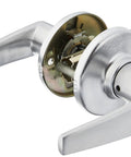 Delta Entry Door Handle With Lock And Key, Reversible Exterior Lever For Front Entrance And Bedrooms, Satin Chrome