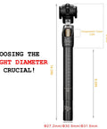Bike Suspension Seatpost Adjustable Shock Absorber For Road Gravel MTB And E Bikes Universal Fit In 27.2mm 30.9mm 31.6mm, side view
