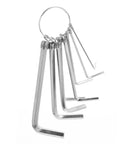 Awesome Unomor 8 Piece Nickel Plated Hex Wrench Set With Spring Ring And Torque Handle L-Shaped Mini Allen Key Spanner, silver set