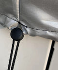 Close-up of the drawstring closure on the Heavy Duty EV Charger Station Box Cover With All Weather Oxford Fabric.