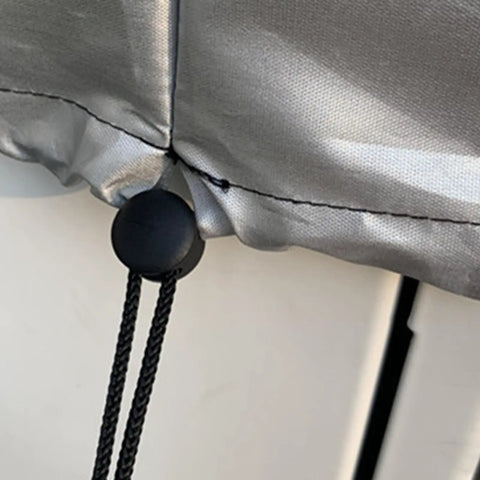 Close-up of Rock Solid EV Charger Cover Heavy Duty Waterproof Shell with drawstring and toggle for secure fitting.