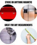 Fraction To Decimal To Millimeter Conversion Chart Magnet on a fridge, tool chest, and workbench, showing practical use in measurement tasks