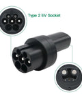 Tesla To Type 2 Adapter Nacs Electric Vehicle Charger Converter shown from multiple angles highlighting the Type 2 EV socket design.