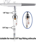 Inline Airbrush Filter With Five Micron Water Moisture Trap And Oil Separator With One Eighth Inch Threads For Moisture Free Airbrush