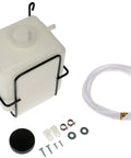 Hella Tough Engine Coolant Recovery Tank Kit With Thick Wall Plastic Reservoir, mounting hardware, and tubing for vehicles.