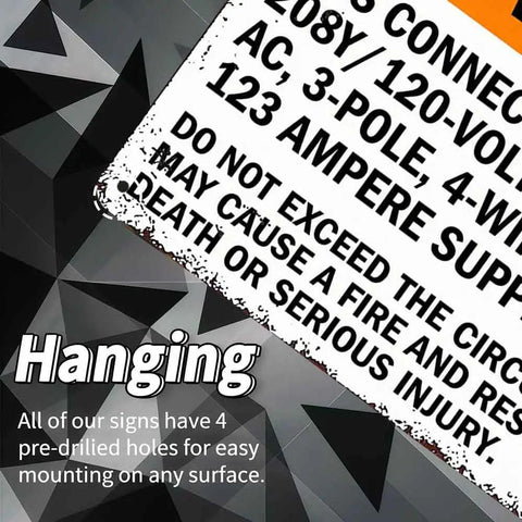 12 By 8 Inch Aluminum Warning Electrical Supply Connection Sign Tough As Nails Industrial Grade Safety Sign With Pre Drilled Holes For Easy Mounting In Industrial Commercial And Residential Settings, hanging sign