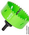 HLOFIZI 4-1/8 inch carbide grit hole saw set with arbor and drill bit, green