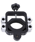 Heavy Duty Router Lift Kit With Solid Aluminum Alloy Build Featuring Four Insert Rings Straight Up Precision For Woodworking Projects Quick Setup Table Plates No Sweat Height Adjustments Rock Solid Performance Every Time - black clamp detail
