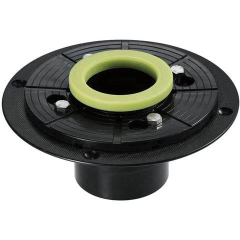 Heavy Duty 6 Inch Square Shower Drain Cover Featuring Removable Hair Catcher Grid designed for efficient drainage, black plastic design.