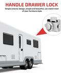 Push Button Cabinet Door Latch Locks 5 Pack for Zinc Alloy and ABS Material in Silver Finish for RV shown on camper