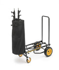 Durable Handle Bag With Rigid Bottom For R8 R10 R12 Multi Carts, Quick Release Buckle, 600D Polyester, Black, attached to cart.