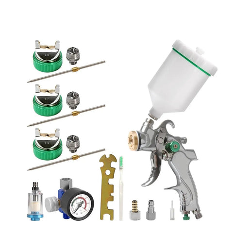 Hella Adjustable Pneumatic Paint Sprayer Featuring Pro Grade Brass Valve And Rock Solid Chrome Aluminum Housing Delivers Slick Coatings for detailing