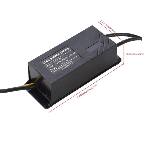 10kV Neon Sign Transformer For Glass Neon Signs And DIY Lichtenberg Wood Burning Projects 120V Input 50 60 Hz 30mA Output Compact Unit