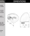 Diagram of Stainless 90 Degree Wall Elbow For Handheld Shower Mount, with 1/2 inch NPT inlet and NPSM outlet, dimensions included.