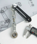 Slick Adjustable Linkage With Ball Joint Rotating Mechanical Assembly And Telescopic Motor Rocker Arm for custom prototyping, showing measurement.