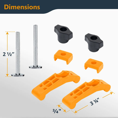 Two Pack Mini Hold Down Clamps For T Track Systems Three And A Quarter Inch Long By Three Quarters Inch Wide Includes Two And A Half Inch T Track Bolts Thumb Knobs And Swivels Ideal For CNC Machines Table Saw Sleds Drill Presses And Workbenches