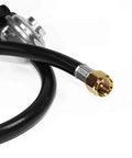 Close-up of Propane Regulator And Hose Type One QCC1 Universal Grill Regulator Replacement Parts For Most LP Gas Grills Heaters