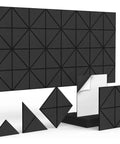 Top Shelf Premium Quality Polyester Acoustic Foam Wall Panels For Game Changing Room Vibes And Solid Sound Dampening Interior Tiles, black, adhesive-backed