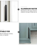 4 Pack Matte Black Hidden Pull Handles 80mm for Cabinets Drawers Wardrobes Modern Kitchen Accessories on white and gray doors