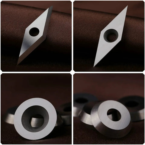 Top Tier Tungsten Carbide Wood Lathe Turning Inserts 16 Piece Heavy Duty Replacement Set with diamond and round shapes.