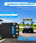 Top Shelf 48Volt 400 Amp Golf Cart Speed Controller Plug And Play Motor Driver Replacement Direct Fit 2016 Plus Star Ev Electric Golf Carts, view of 48V controller on road.