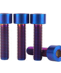 Premium Titanium M8x16 M8x20 M8x25 M8x30 Allen Socket Head Bolts Burnt Blue Finish 4 Pack 6Al4V Grade 5 Titanium Alloy Fasteners For High Strength Lightweight RC Cars Drones Motorcycles And More