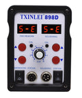 Front view of 2 In 1 SMD Hot Air Rework Station With Soldering Iron Digital LED Temperature Display control panel with knobs.