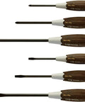 Wood Composite Non Slip Screwdriver Set 6 Piece With Grippy Handles Made In Japan Hardened Blades For Wet Or Oily Work
