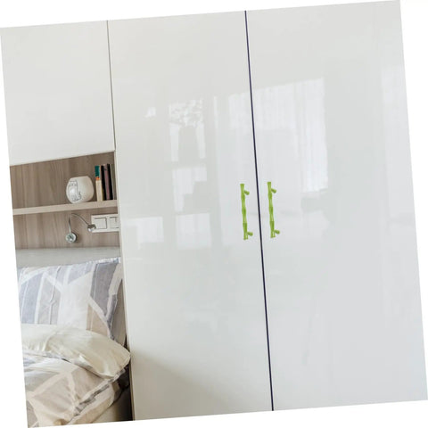 Wardrobe with Vintage Style Zinc Alloy Cabinet Handles 2 Pack in green finish, enhancing bedroom decor with modern hardware.