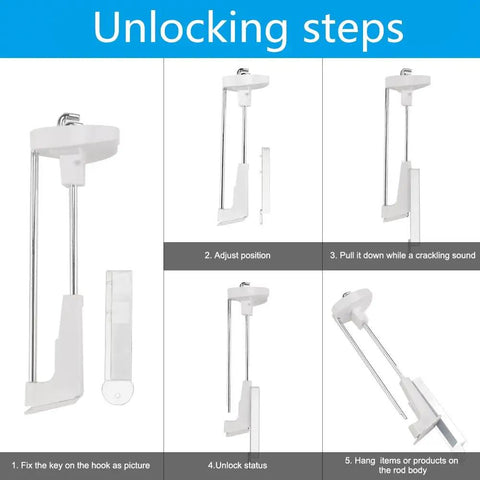Unlocking steps for Magnetic Lock Key Set Of Three For Theft Prevention And Security Hooks And Boxes Easy Lock And Unlock Metal Magnet Keys