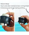 Top Shelf Dual Head Coffee Distributor And Tamper Kit Featuring Quick Rebound Design Crafted From Solid 304 Stainless Steel, showing bi-directional scale.