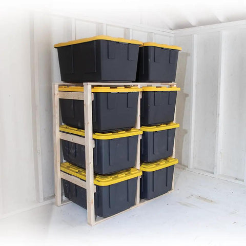 Rock Solid Garage Storage Rack And Tote Bin Organizer Holds Up To 27 Gallon Bins Heavy Duty Shed Shelf Rack Multi Piece Organization System No Sweat Assembly Top Notch Pick For Any Workshop