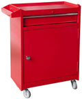 Rolling Garage Workshop Tool Organizer With Detachable Four Drawer Chest Large Storage Cabinet And Adjustable Shelves Lockable Steel Construction Red Finish Built For Heavy Duty Tool Storage And Quick Access In Any Shop