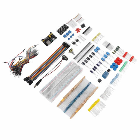 Starter Electronics Component Kit With Resistor Capacitor Diode Modules For Beginners including breadboard and jumper wires