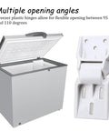 Three Pack Universal Chest Freezer Door Hinge Replacement With Screws 3 Hole Design Easy Install For Foldable Freezers Display And Storage Cabinets Durable ABS Plastic Supports 95 110 Degree Opening