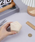 Solid Wood 3D Glass Soldering Jig With Traditional Pentagon Form For Stained Glass And Succulent Displays in hand, showcasing unique design.