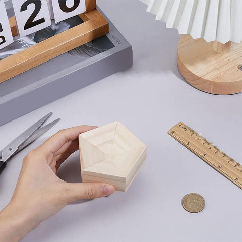Solid Wood 3D Glass Soldering Jig With Traditional Pentagon Form For Stained Glass And Succulent Displays in hand, showcasing unique design.