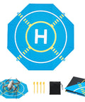 On The Go Foldable Night Vision Drone Landing Pad 20 Inch Double Sided Waterproof Helipad with travel bag and pegs