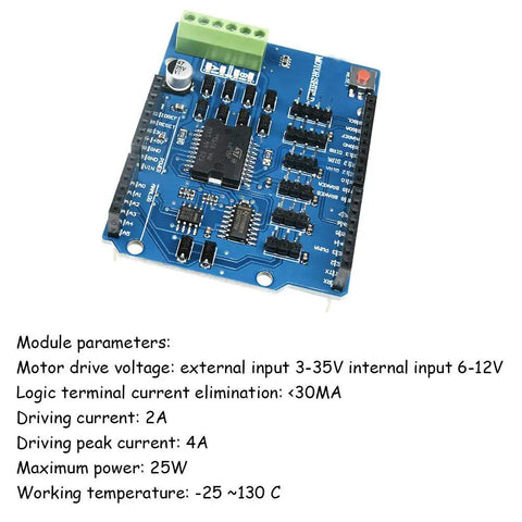 L298P Shield R3 Motor Driver Module Expansion Board for Arduino with specifications shown