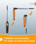 Handheld Air Velocity And Temperature Meter With In-Duct Airflow Measurement, CFM Readout, And A 15 Inch Telescoping Shaft For Easy Spot Checks, Bluetooth Connectivity And Mobile App Control For Quick Duct Diagnostics, foldable probe