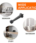 Super Sturdy Three Inch Heavy Duty Door Stops In A Spiffy Twelve Pack Featuring Dang Tough Solid Zinc Alloy Build And A Sleek Matte Black Finish To Safeguard Your Walls With Zero Fuss in bedroom, study, and bathroom settings.