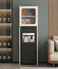 Bottom Loading Water Dispenser Stand Cabinet With Multi Layer Solid Wood Shelf For 5 Gallon Bottles in living room setting