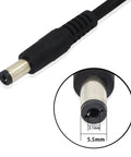 Close-up of 5.5X2.1MM DC plug end of 12V DC Auto Cigarette Lighter Power Adapter Cable for vehicles.