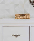 Vintage Style Cabinet Pulls 2 Pack Antique Bronze Drawer Handles on Dresser in Room with Rustic Decor