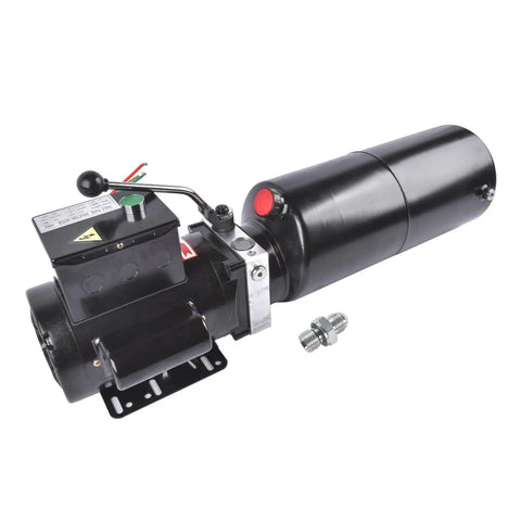 Single Acting Hydraulic Power Unit With 110V Plug And Go Motor And 2.2KW Smooth Operator Powers Garage Lift Posts Built Tough Using A Ten Quart Steel Reservoir And Solenoid Control Up To Twenty Three Mpa Working Pressure