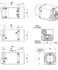 Technical diagram of Industrial GigE Camera With Global Shutter 1.3MP One Half Inch Sensor 1280x1024 Resolution At 91 FPS C Mount Lens.